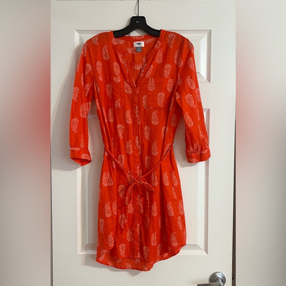 Old Navy Vibrant Red Paisley Dress
